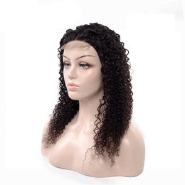 Brazilian Curly Human Hair Lace Front 4*4 Closure Wigs Virgin Human Hair Wig Glueless 10-24 Inch with 180% Density For Black Women