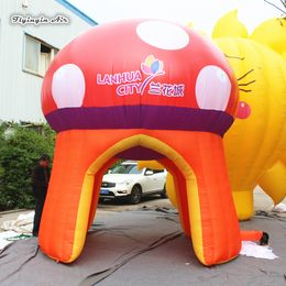 Customized Inflatable Mushroom Tunnel 3.8m Height Blow Up Trade Show Tent Advertising Archway For Outdoor Event