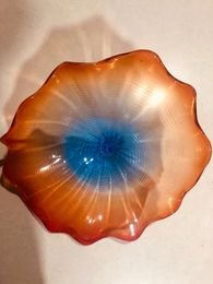 dale chihuly UK - New Designed Murano Glass Hanging wall art Dale Chihuly Style Borosilicate Glass Art Hand Blown Blue Glass Flower wall lamps4971016