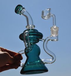 8.6 inchs tall glass water bongs Hookahs Smoke water pipe dab rig beaker bong heady oil rigs with 14mm banger