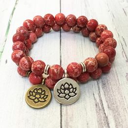 MG0564 Natural Red Regalite Stone Bracelet For Women High Quality Mala Yoga Bracelet Spiritual Bracelet Powerful Energy Jewelry