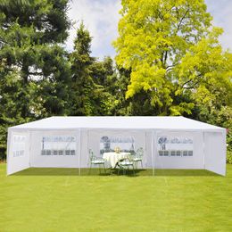 -3 x 9 м Пять сторон водонепроницаемый один палатка со спиральными трубками белый для бытовых свадебных походов и кемпинга