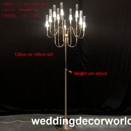 New style Artificial Christmas Flower stand with Lights gold walkway pillar stand for wedding stage decoration decor0988