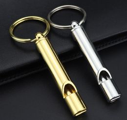 Portable Brass Loud Version Whistle Emergency Tools Survival Keychain Whistle with Beer Bottle Opener Bar Tools 2 in 1