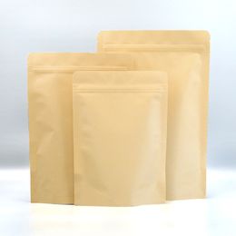 50pcs Tea coffee bag kraft paper zipper ziplock pouch sealed food packaging bags dried fruit Aluminium foil bag