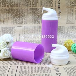 50ml 80ml Purple Cosmetic Container White Head Empty Airless Pump Plastic Bottles Travelling 10pcs/lot