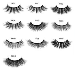 Reusable Handmade 3D Mink false eyelashes natural long thick fale lashes full strip lashes extensions 10 models available DHL Free