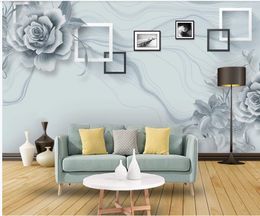 Simple flower art tv background wall wallpaper for walls 3 d for living room