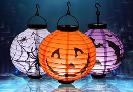 Halloween pumpkin lantern, luminous paper lantern, hand lantern, Halloween venue, props, Halloween lighting, 4 colors 66
