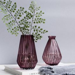 Nordic glass transparent vase home living room bedroom tea shop decoration simple dried flower flower arrangement hydroponic ornament