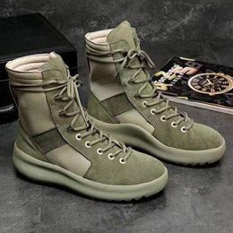 Designer- of God Top Military Sneakers Hight Army Boots Men and Women Fashion Shoes Martin Boots 38-45 y0