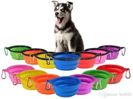 Dog Bowl Dog Cat Pet Travel Bowl Silicone Collapsible Feeding Water Dish Feeder portable water bowl for pet JXW333