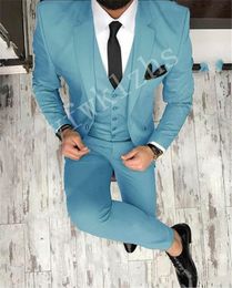 Handsome Two Buttons Groomsmen Notch Lapel Groom Tuxedos Men Suits Wedding/Prom/Dinner Best Man Blazer(Jacket+Pants+Tie+Vest) W46