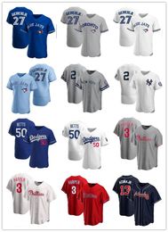 2020 Hot Selling Jerseys Vladimir Guerrero Jr.Mookie Betts Bryce Jeter Ronald Acuna Jr. mix order new arrival style 100% stitched
