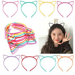 Cheap price wholesale plastic cat shaped hairband in various colors cute design headband in cat style
