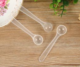 1g/2ml Clear Plastic Measuring Spoon for Coffee Milk Protein Powder Kitchen Scoop SN1356