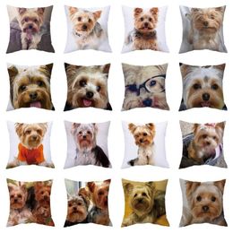 Custom Throw Pillow Covers Animal Cushion Cover Home Decoration Polyester 45x45 Pet Dog Pillow Case For Living Room Sofa Decor