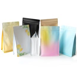 Colour Aluminium Foil Sealing Coffee Bag Dog Food Self-supporting Self seal Bags Nuts Rice Tea Packaging Bag Big Capacity LX2970