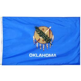 3x5 150x90cm American USA State Oklahoma Flags Banners High Quality Hanging Advertising Polyester Fabric , free shipping