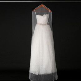 160cm 180cm Transparent Wedding Dress Dust Cover Soft Tulle Garment Bags Bridal Gown Scratch Resistant Net Yarn Bag 50pcs