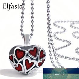 Cremation Red Hearts Keepsake Memorial Urn Stainless Steel Pendant Necklace Chain Womens Jewellery