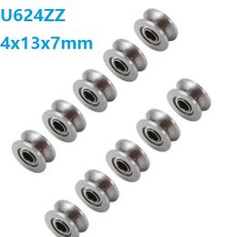 100pcs/lot U624ZZ 624UU SZU4-13 4x13x7mm U groove ball bearing miniature with u-shaped slot 4*13*7mm