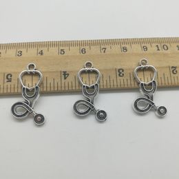 Wholesale 150pcs stethoscopes antique silver charms pendants Jewelry DIY For Necklace Bracelet Earrings Retro Style 28*15mm