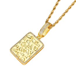 Wholesale- Hip Hop Gold bullion Pendant Copper Micro pave with CZ stones Necklace Jewellery for men and women CN018