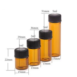 1ml 2ml 3ml 5ml Glass Bottle Glass Dropper Amber Mini Bottle Perfume Sample Tubes Essential Oil Brown Vial