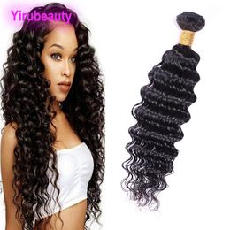 Indian Human Hair Raw Virgin Hair Bundles One Piece/lot 10-30inch Deep Wave Indian Hair Weaves Wefts Natural Colour Single Bundle Deep