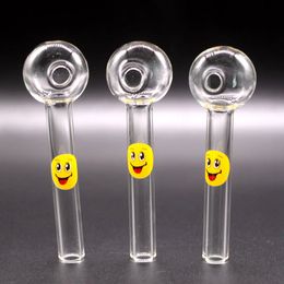 Smile Logo Glass Oil Burner Pipe Spoon Pyrex Oil Burner Glass Pipes Hand Pipes Smoking Pipes For Smoking Accessories Tobacco Tool