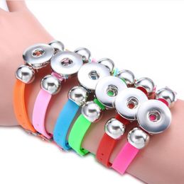 Noosa Snap Bracelet Jewellery CandY Colour Plastic Silicone Strand Snap Charm Wristband fit DIY 18mm Snaps Jewellery