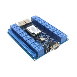 Freeshipping 16 Channel WiFi Relay lLeaning PCB Board WiFi Relay Module with one RS232 serial port two RJ45 ports