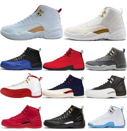 With Box 2019 Cheap 12s FIBA Game Royal Men Basketball Shoes 12 Michigan French Blue Cherry Dark Grey Sport Sneakers Mens Trainers