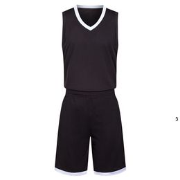 2019 New Blank Basketball jerseys printed logo Mens size S-XXL cheap price fast shipping good quality Black White BW004AA12