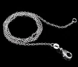 925 Sterling Silver Rolo " O " Chain Necklaces Jewelry 1mm 16'' -- 24'' 925 Silver DIY Chains Fit Pendant Jewelry