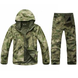 Hot Sale Men Army Tactical Military Outdoor Sports Suit Hunting Camping Climbing Waterproof Windproof TAD Sharkskin Jacket+Pants T190919