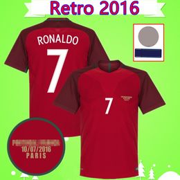 camisa de futebol portugal Desconto Portugal soccer jersey RONALDO NANI RETRO camisas de futebol 2016 FIGO CARVALHO clássico camicia RUI COSTA camisa de futebol vintage QUARESMA Camisa de futebol em casa vermelho