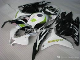 Injection molded free customize fairing kit for Honda CBR 600RR 09 10 11 white black green fairings set CBR600RR 2009 2010 2011 XS13