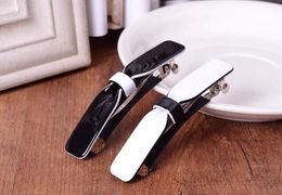 8.5X1.5CM Fashion black and white acrylic C hair clips side clip barrettes for ladies collection hairpins Jewellery headdress vip gifts