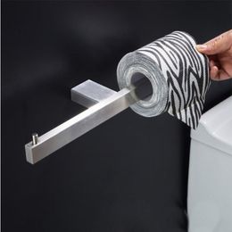 Support Mural Carré De Papier Hygiénique Porte-rouleau en acier inoxydable brossé tissu Bar
