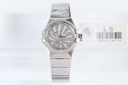 Super 0303 og lady watches imported 316 refined steel case 8521 movement luxury diamond watch 48 hours reserve kinetic energy