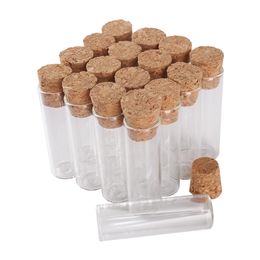 wholesale 100 pieces 2.5ml 13*40mm Test Tubes with Cork Lids Glass Jars Glass Vials Tiny Glass bottles for DIY Craft Accessory