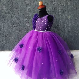 purple ball gowns for cheap Canada - 2020 Purple Crystals Flower Girl Dresses Ball Gown Hand Made Flowers Little Girl Wedding Dresses Cheap Communion Pageant Dresses Gowns F297