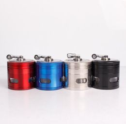 Zinc Alloy Hand-Rolled 4-Layer Skylight Grinder Semi-automatic Metal Smoke Crusher 60mm Wholesale Tobacco