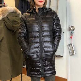 Fashion Winter Down Long Jacket Lite Designer Hooded Jackets Trendy Women Clothing Outdoor Warm Coats for Female