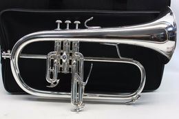 BACH 183 Bb Trumpet Flugelhorn Brass Silver-Plated B Flat Trumoet Flugelhorn Professional Musical Instrument with Accessories Case
