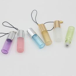 Mini 5ml Roll On Glass Bottles Pearl Color Fragrance Perfume Essential Oil Bottles With Stainless Steel Ball Roller