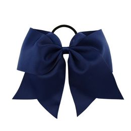 8 Inch Large Solid Cheerleading Ribbon Bows Grosgrain Cheer Bows Tie With Elastic Band/Girls Rubber Hair Band Beautiful EEA1367-5