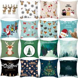 Xmas Pillow Case Cover Decoration Cushion Covers For Xmas tree Santa Clause Merry Christmas Printed Throw Pillow Case Home Decor WX9-1675